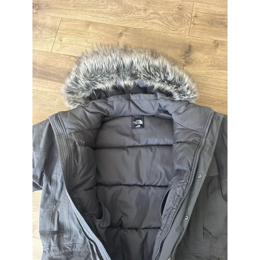 THE NORTH FACE xl mens mcmurdo parka down coat hooded fur grey down winter coat